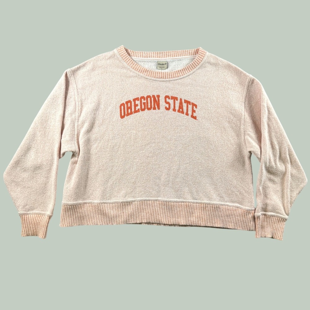 Chicka-d Sweatshirt Women L Pink Oregon State Beavers NCAA Gameday Loungewear